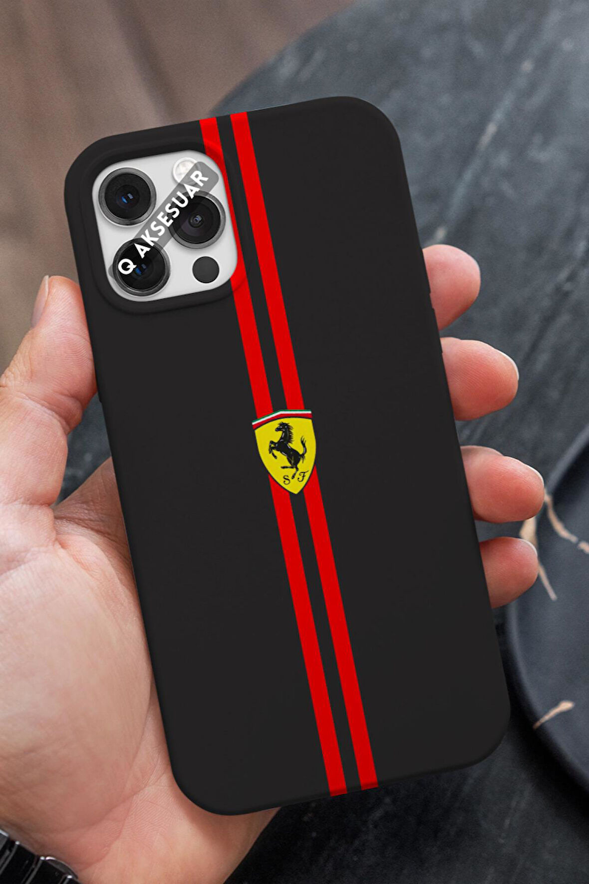 Poco X6 Pro 5G Uyumlu Kırmızı Şerit Tasarımlı Premium Telefon Kılıfı