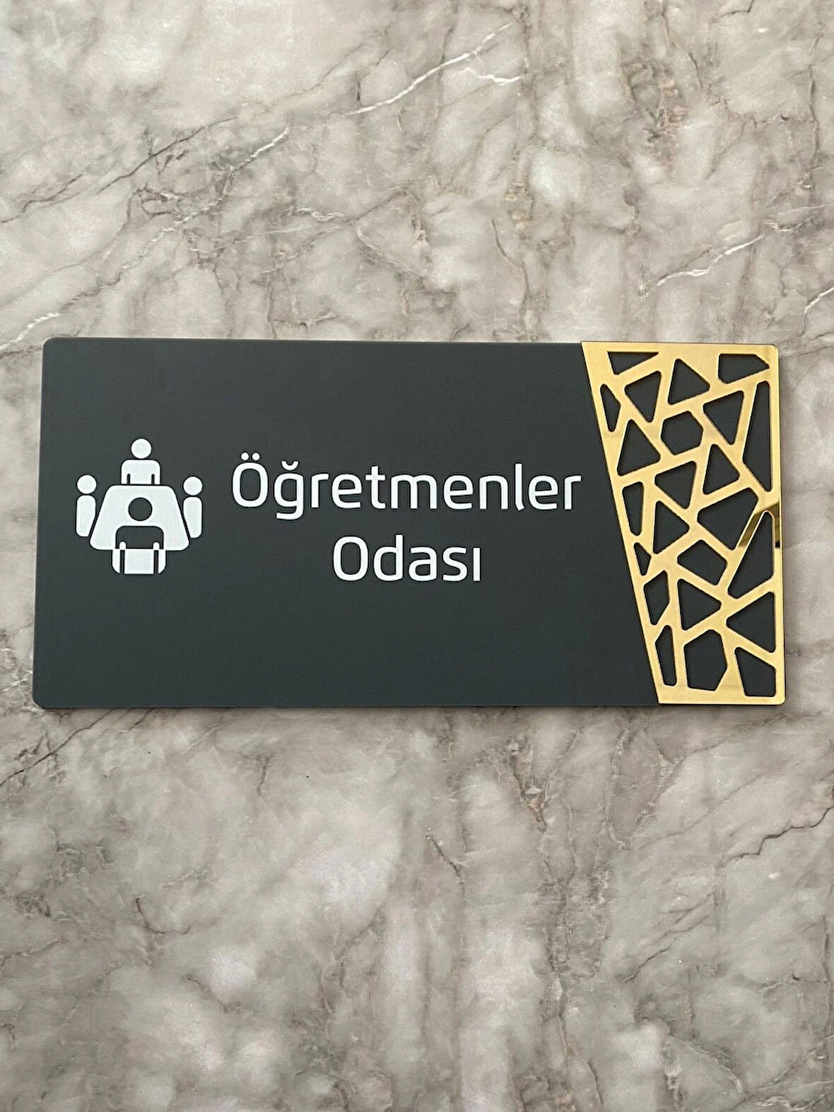 Öğretmenler Odası Kapı Yönlendirme Levhası Oda İsimliği 24x12 Cm