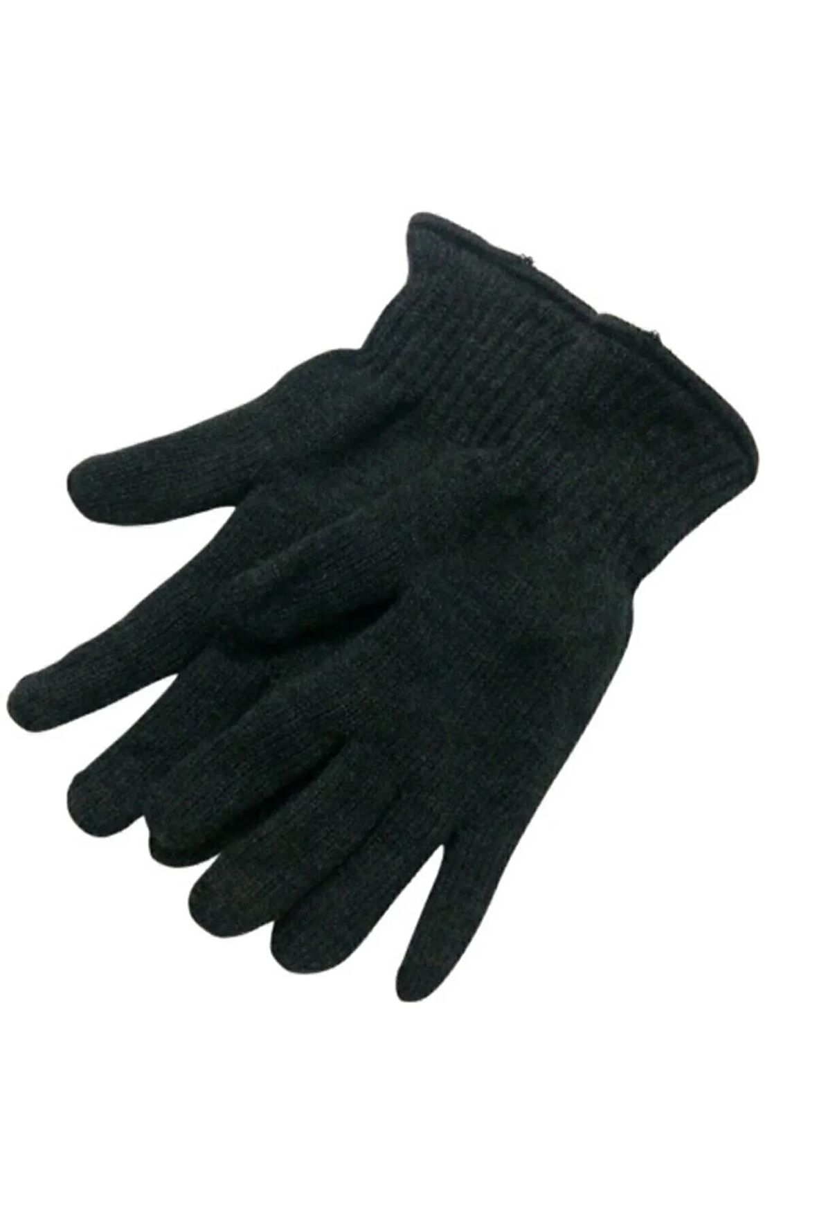 Unisex Siyah Termal Kışlık Orlon Eldiven