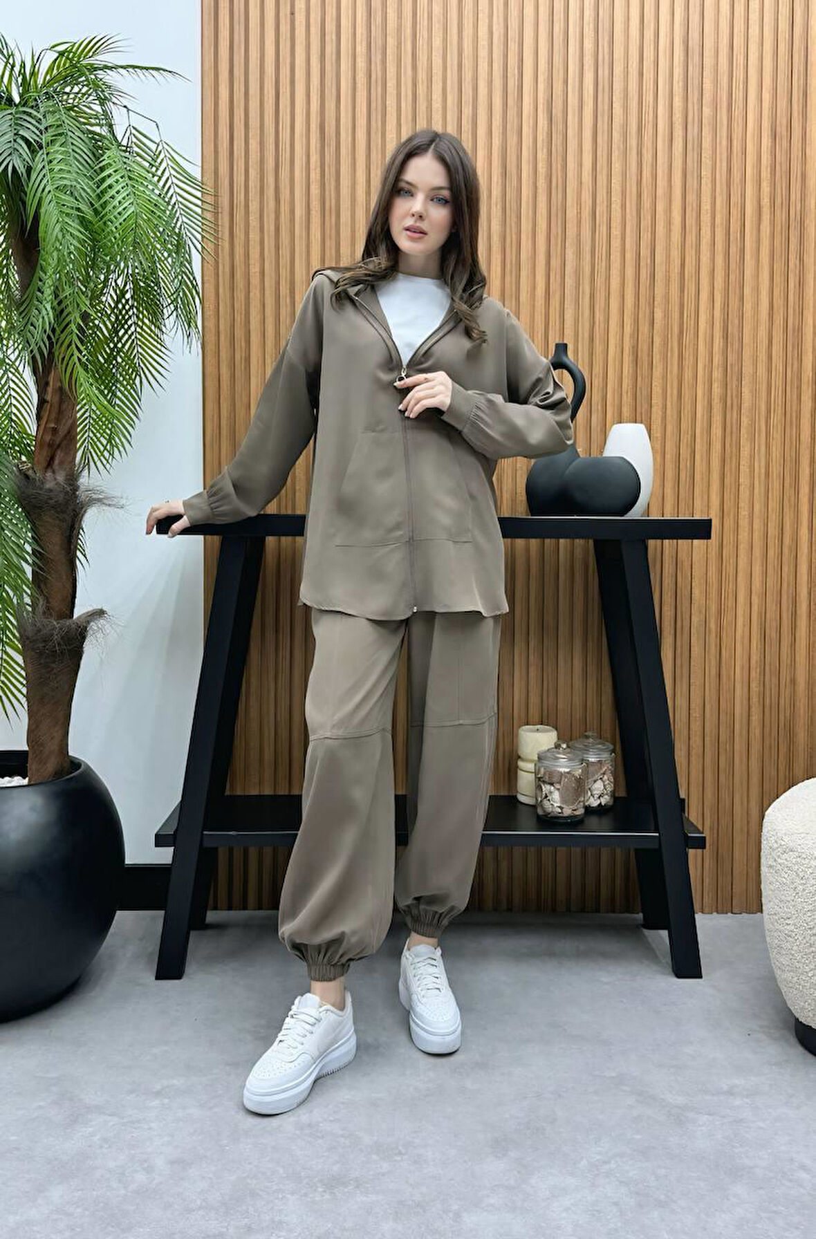 Premium Kalite TNCL Kumaş Kapüşonlu İkili Takım