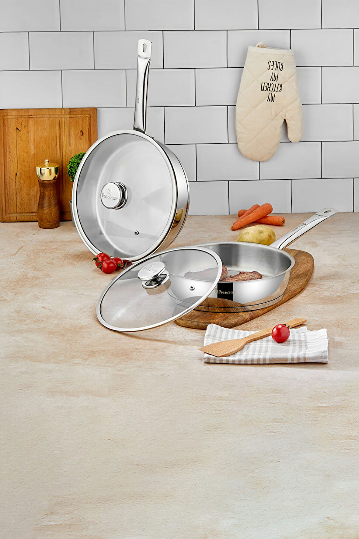 Paslanmaz Çelik Tava Seti 2'li