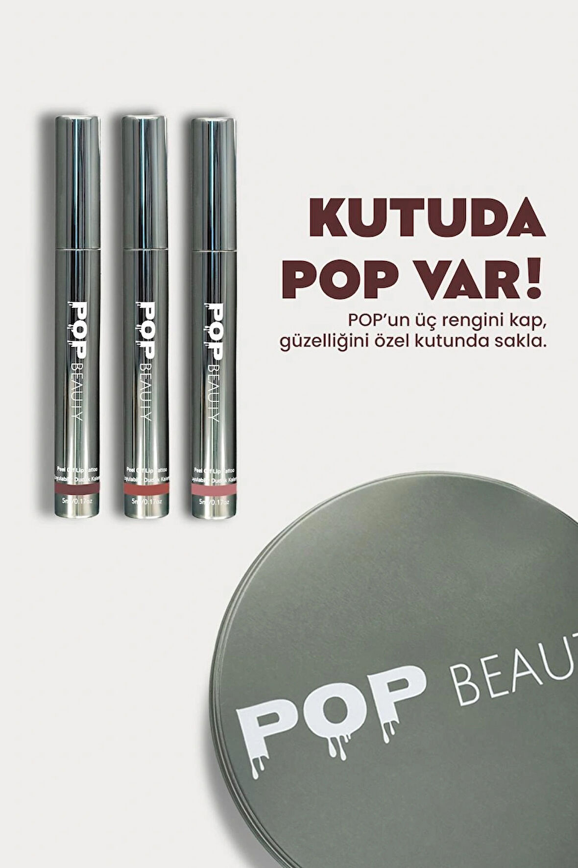 3'Lü Soyulabilir Dudak Kalemi - Peel-Off Lip Tattoo Seti