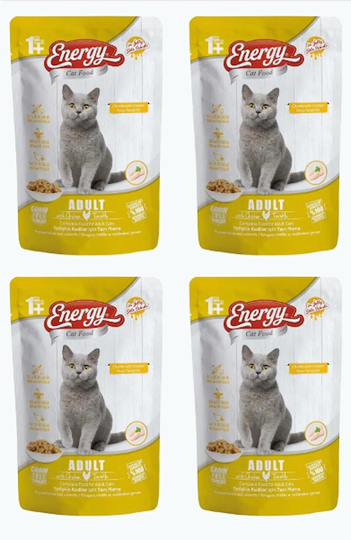 Energy Tavuklu Yetişkin Yaş Pouch Kedi Maması 85 G