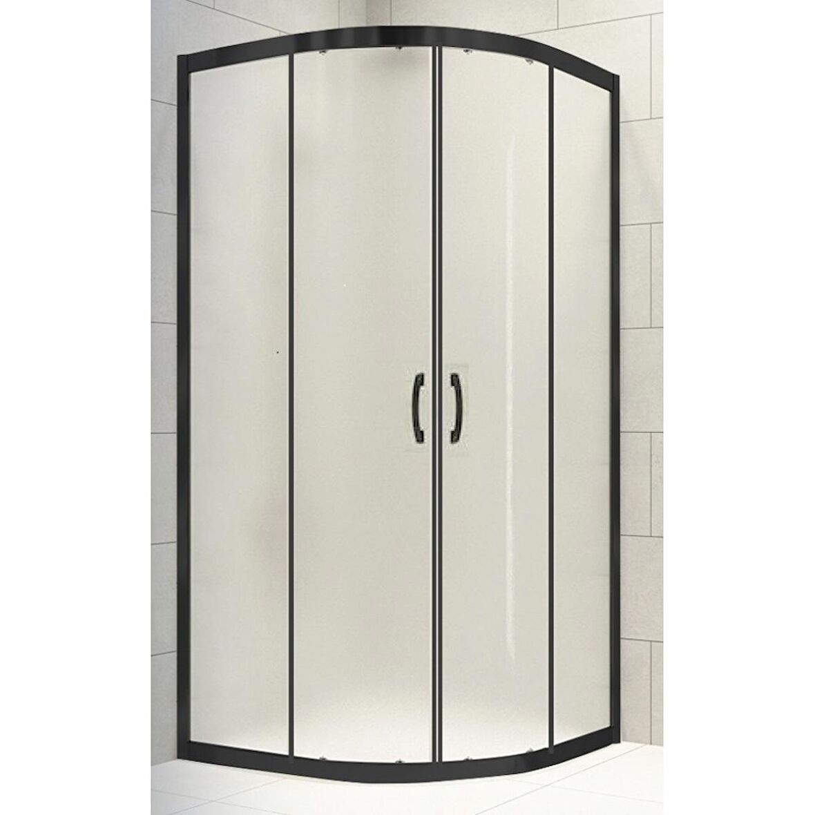 Durul Duşakabin Oval Siyah 5mm Buzlu Yükseklik 190 Cm