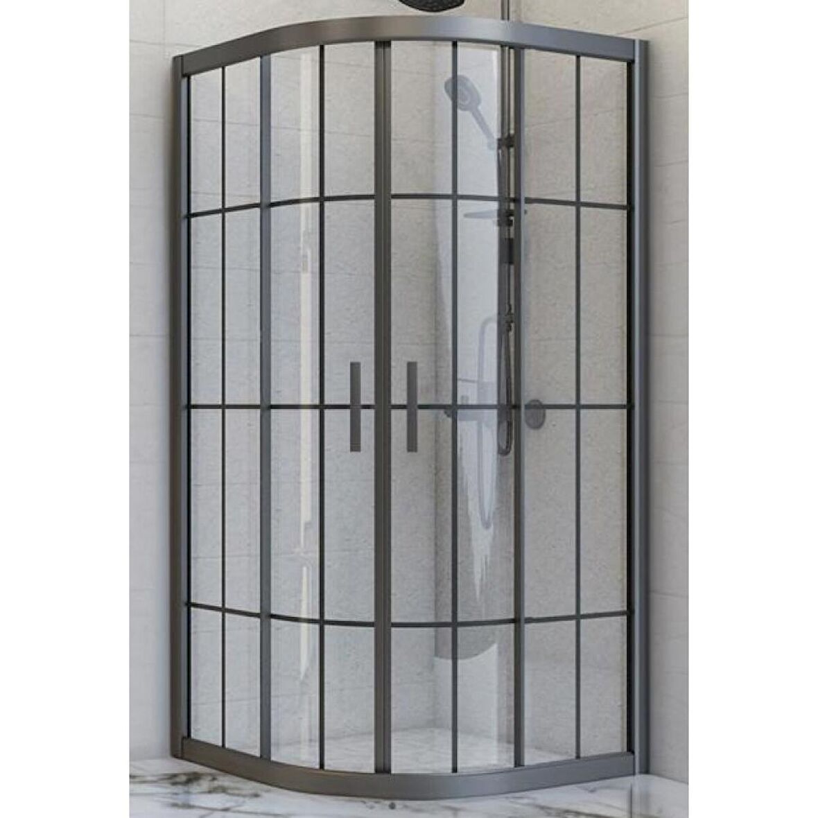 Durul Duşakabin Oval Siyah Çizgi 5mm Yükseklik 190 Cm