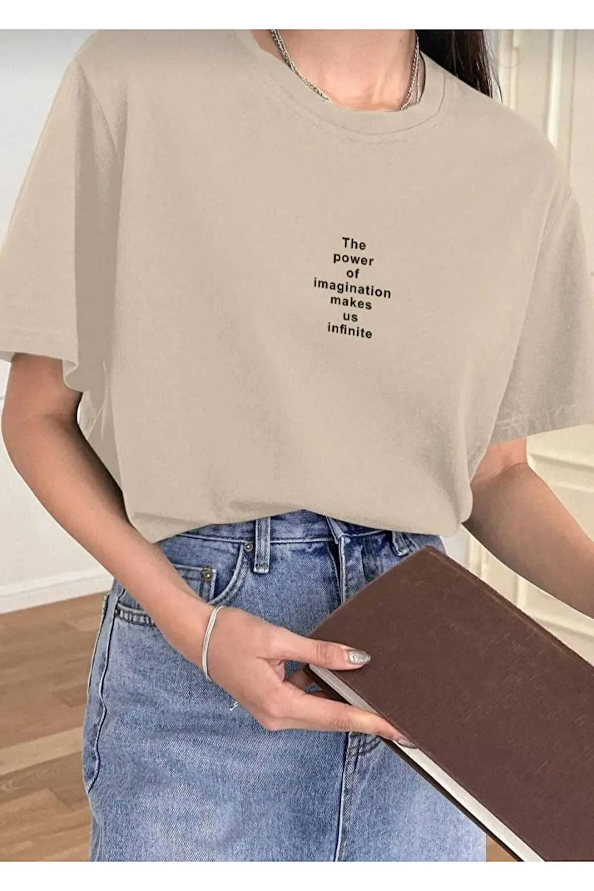 MALKOÇBEY  THE POVER BASKILI OVERSİZE UNİSEX BASİC T-ŞHİRT