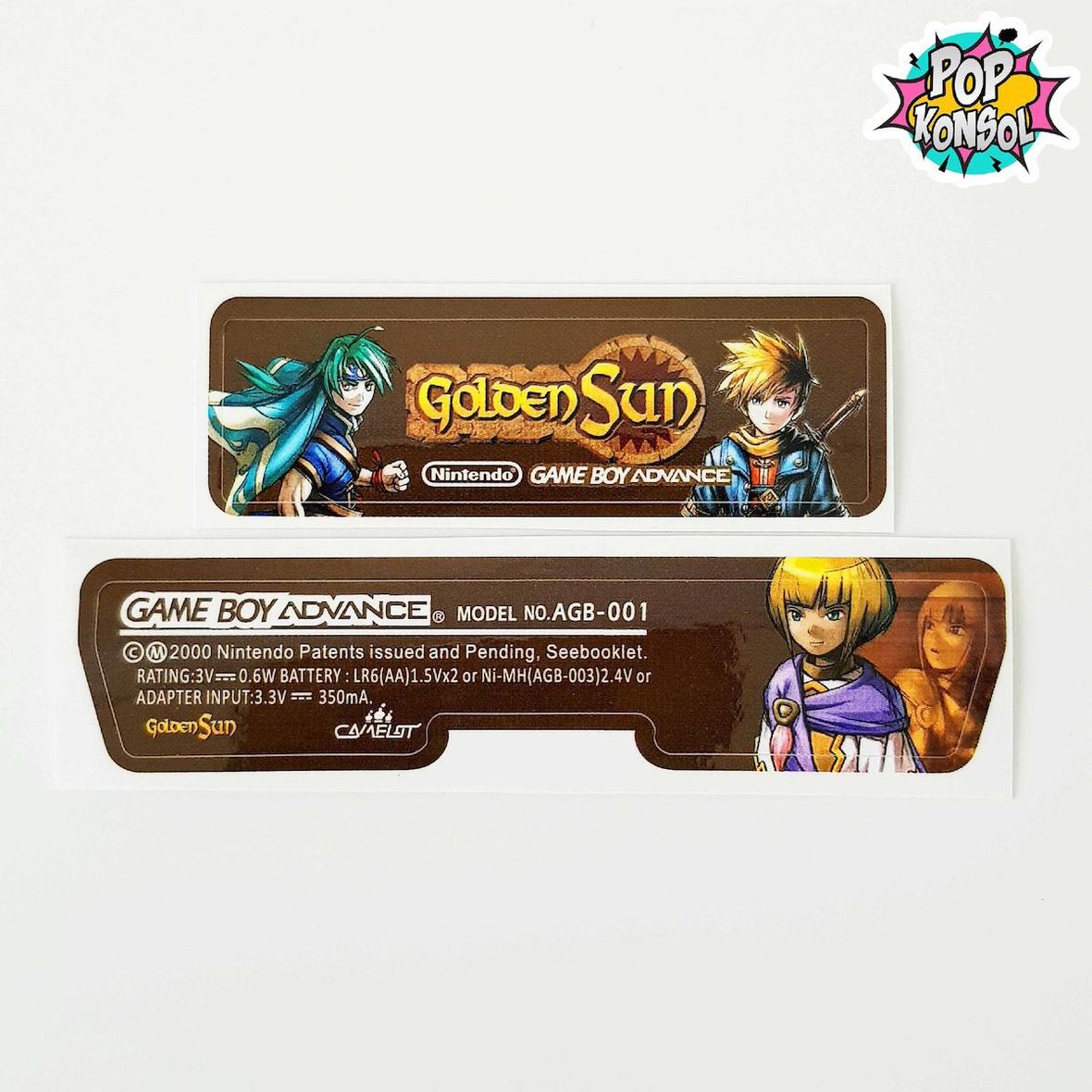 Nintendo GameBoy Advance Arka Yapıştırma Golden Sun GBA Back Tag ...