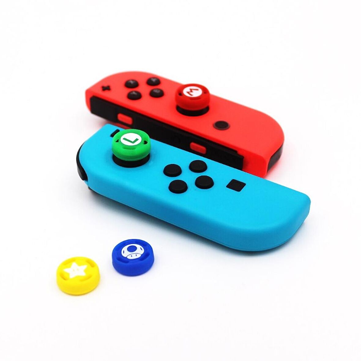 Nintendo Switch NS JoyCon Thumb Stick Grip Mario Cap Joystick Koruyucu Silikon Kılıf
