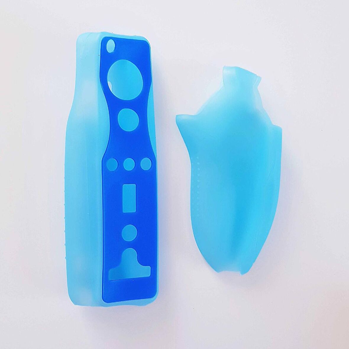 Nintendo Wii Silikon Kılıf Wii Remote Koruma Kılıfı Nunchuck Kılıf Mavi Wii Aksesuar