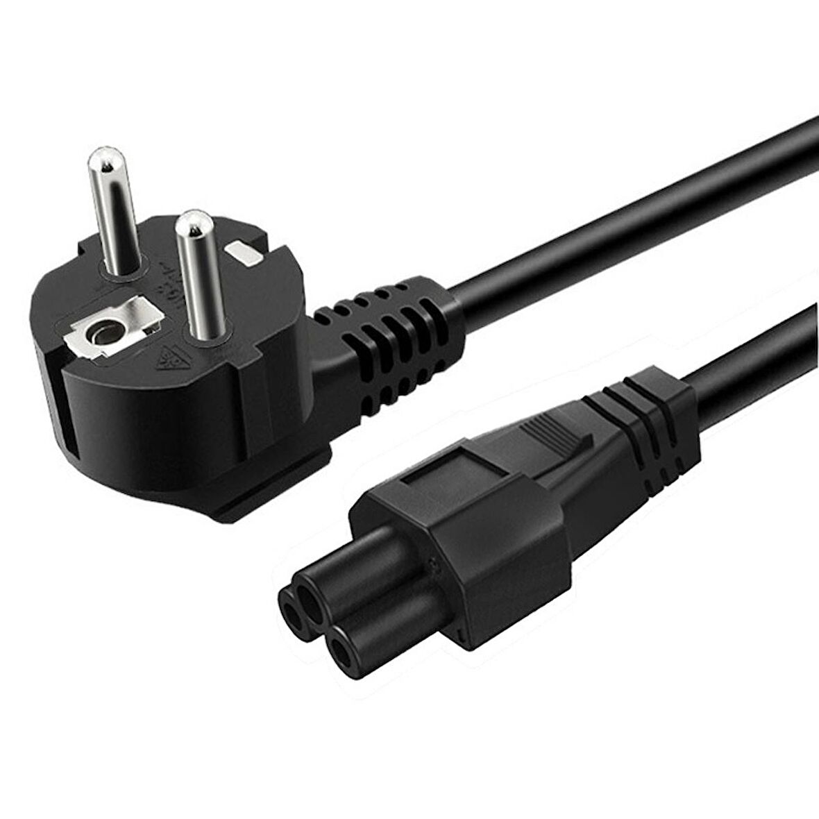 Laptop Adaptör Güç Kablosu 1.2 Mt Yonca Başlık Power Kablo Notebook Şarj Adaptörü İçin