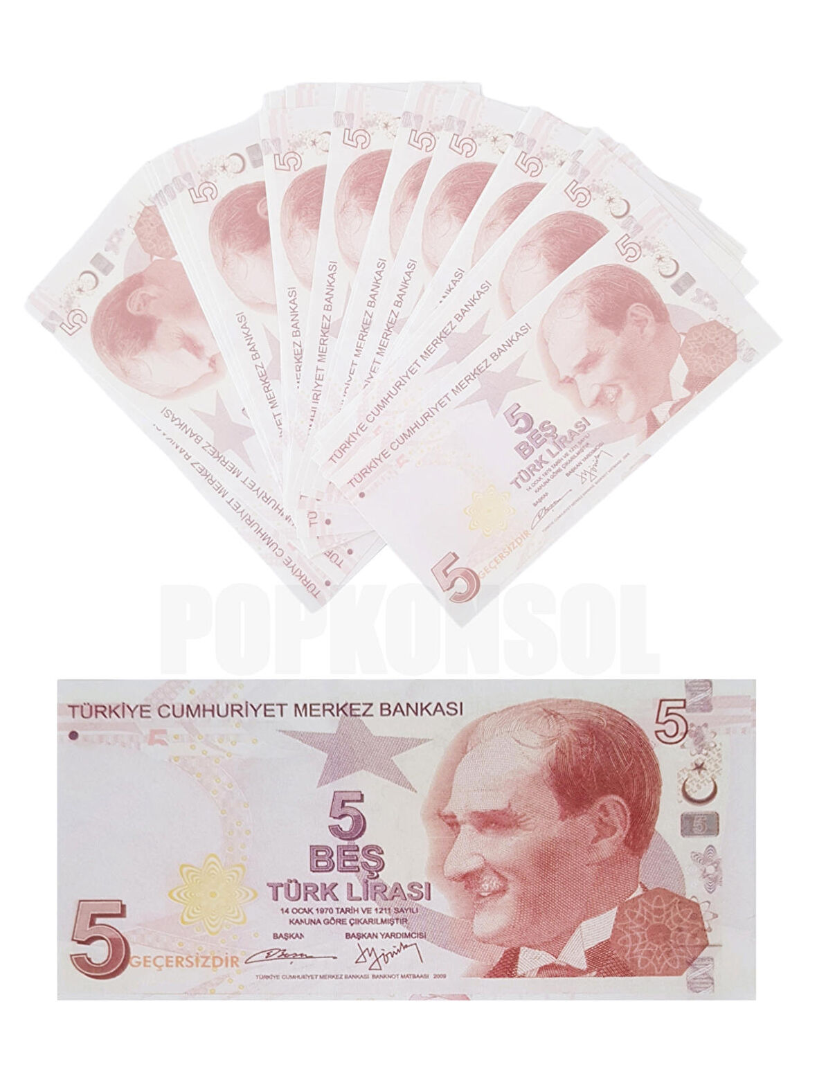 50 Adet 5 TL Geçersiz Para Parti Şaka Düğün Oyun Parası Fim Dizi Çekimleri İçin