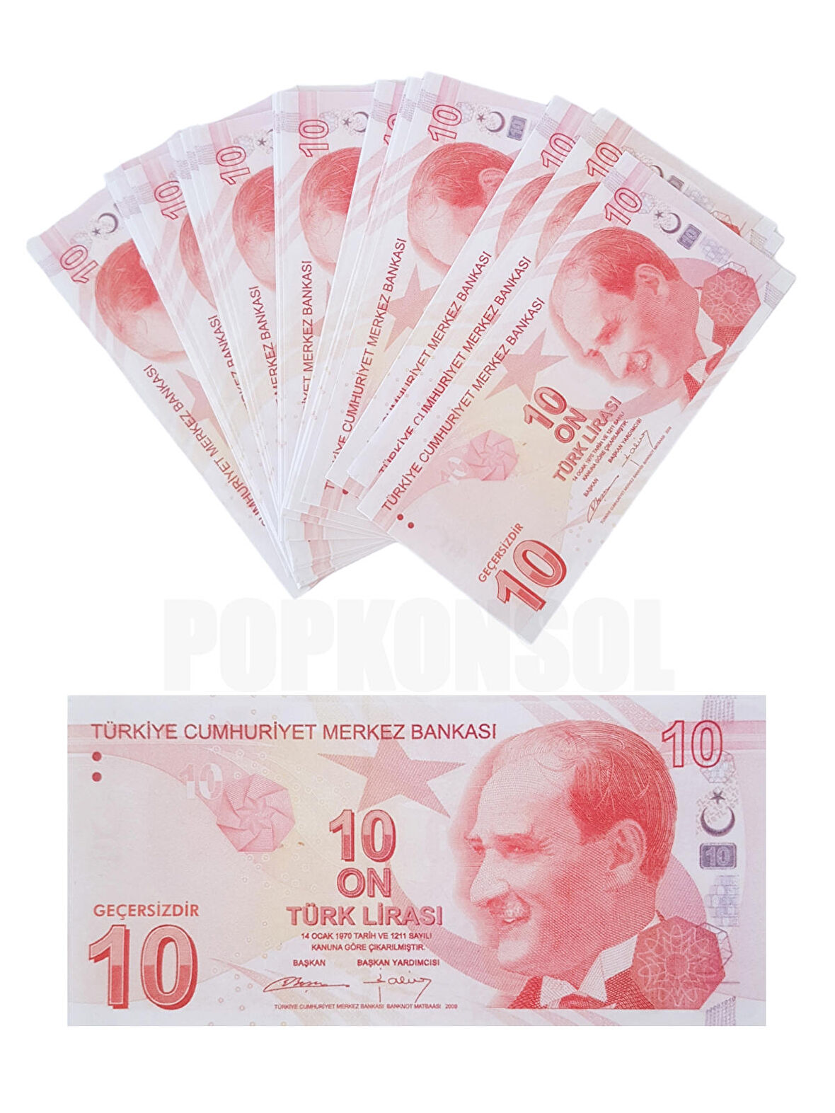 50 Adet 10 TL Geçersiz Para Parti Şaka Düğün Oyun Parası Fim Dizi Çekimleri İçin