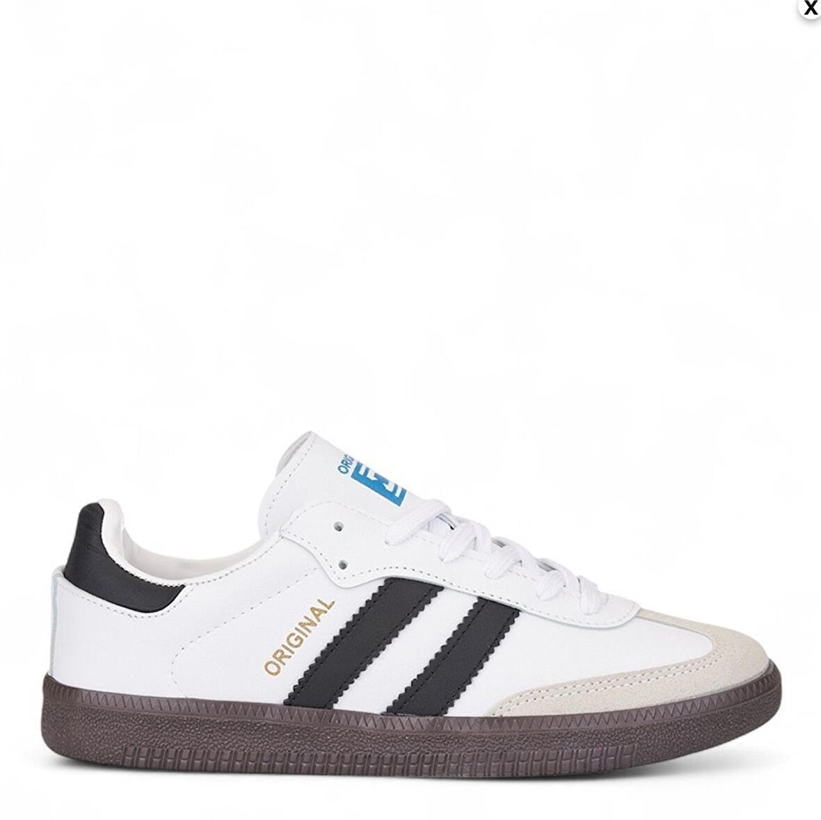 UNİSEX BEYAZ SİYAH TERMO TABAN YANI ŞERİTLİ BAĞCIKLI SPOR AYAKKABI