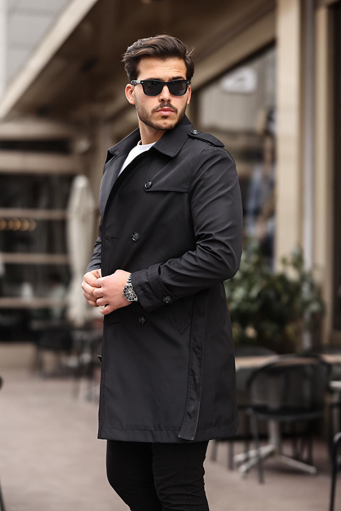 UZUN BELİ KEMERLİ APOLETLİ  TRENÇKOT & PARDESÜ