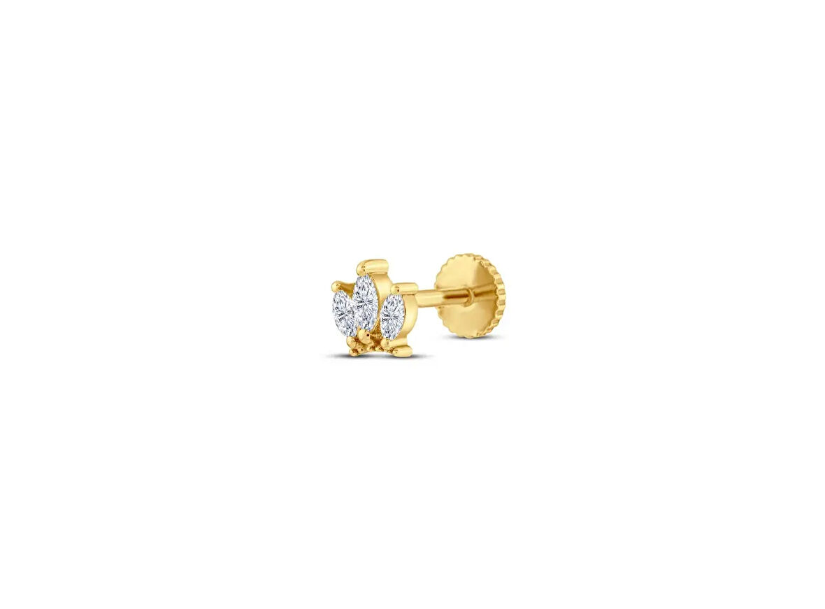 Marquise 0,12ct Markiz Pırlanta Piercing-Tragus