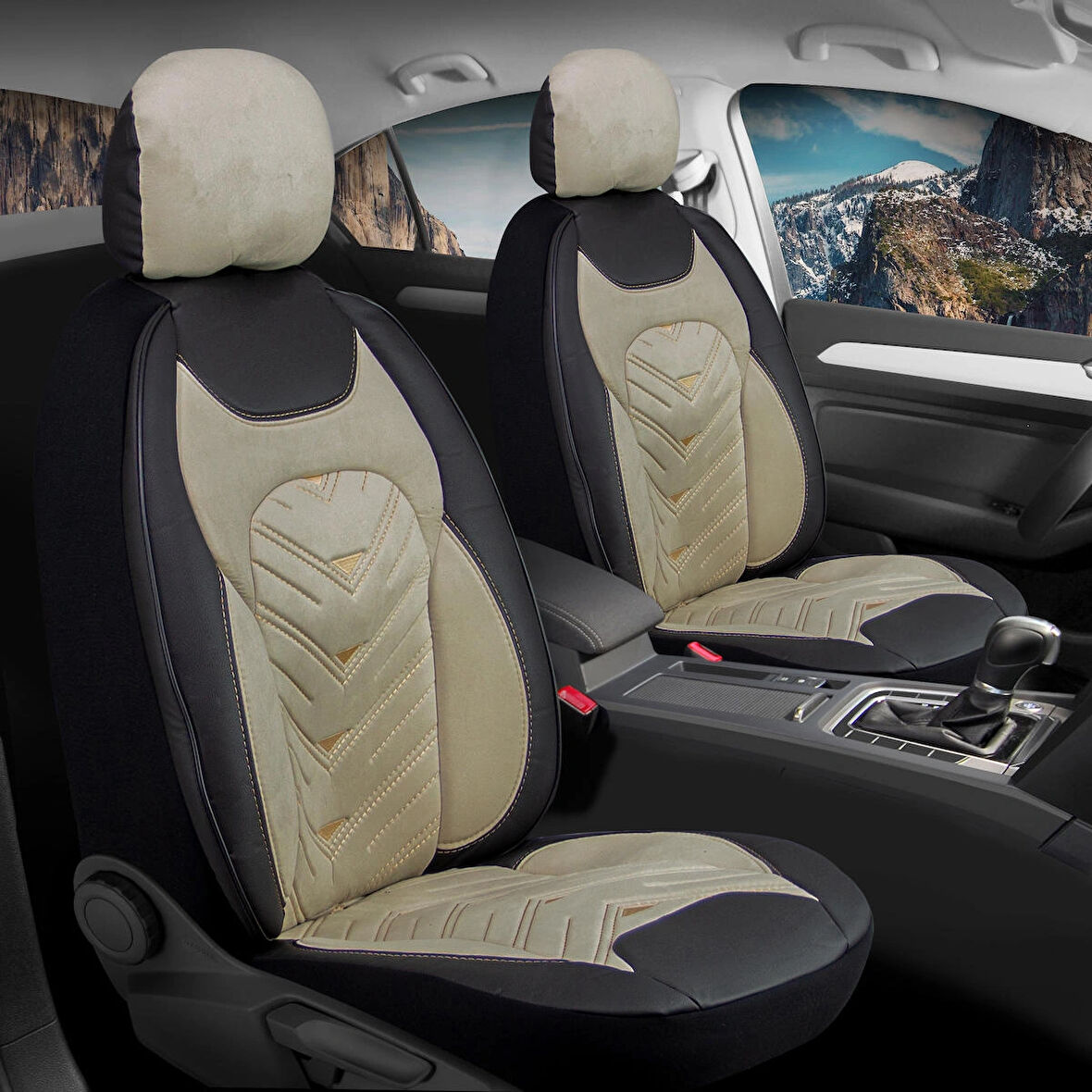 
Citroen C4 Lüx OTO KOLTUK KILIFI Ön Arka Takım Deri Kadife Detaylı Prosev SİYAH BEJ