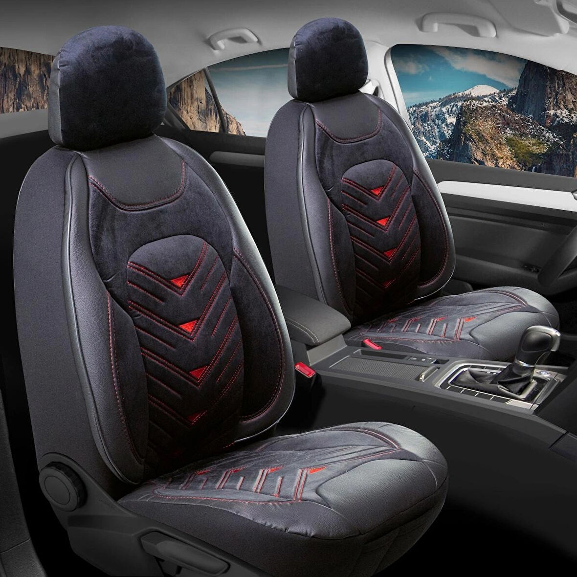 
Mazda 2 Lüx OTO KOLTUK KILIFI Ön Arka Takım Deri Kadife Detaylı Prosev SİYAH KIRMIZI