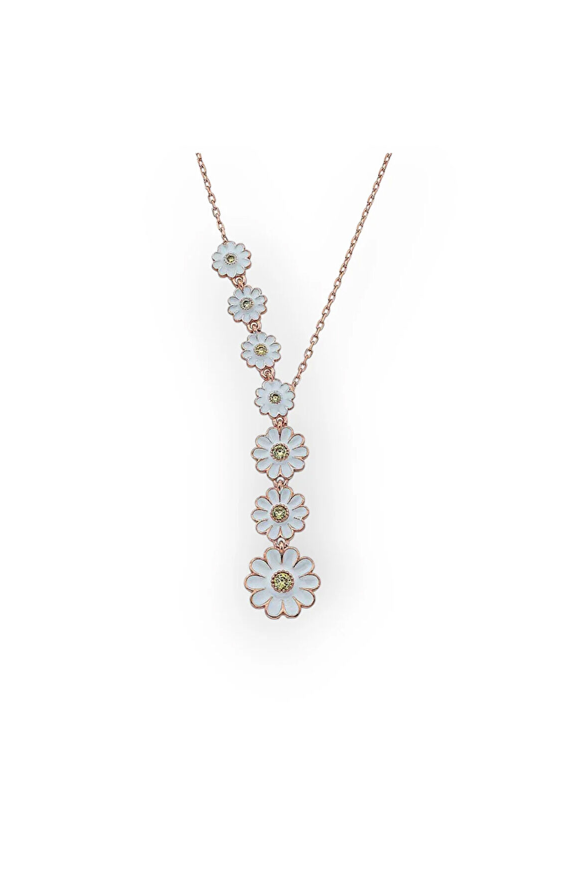 Modahilye 925 Ayar Gümüş Kayan Papatya Kolye