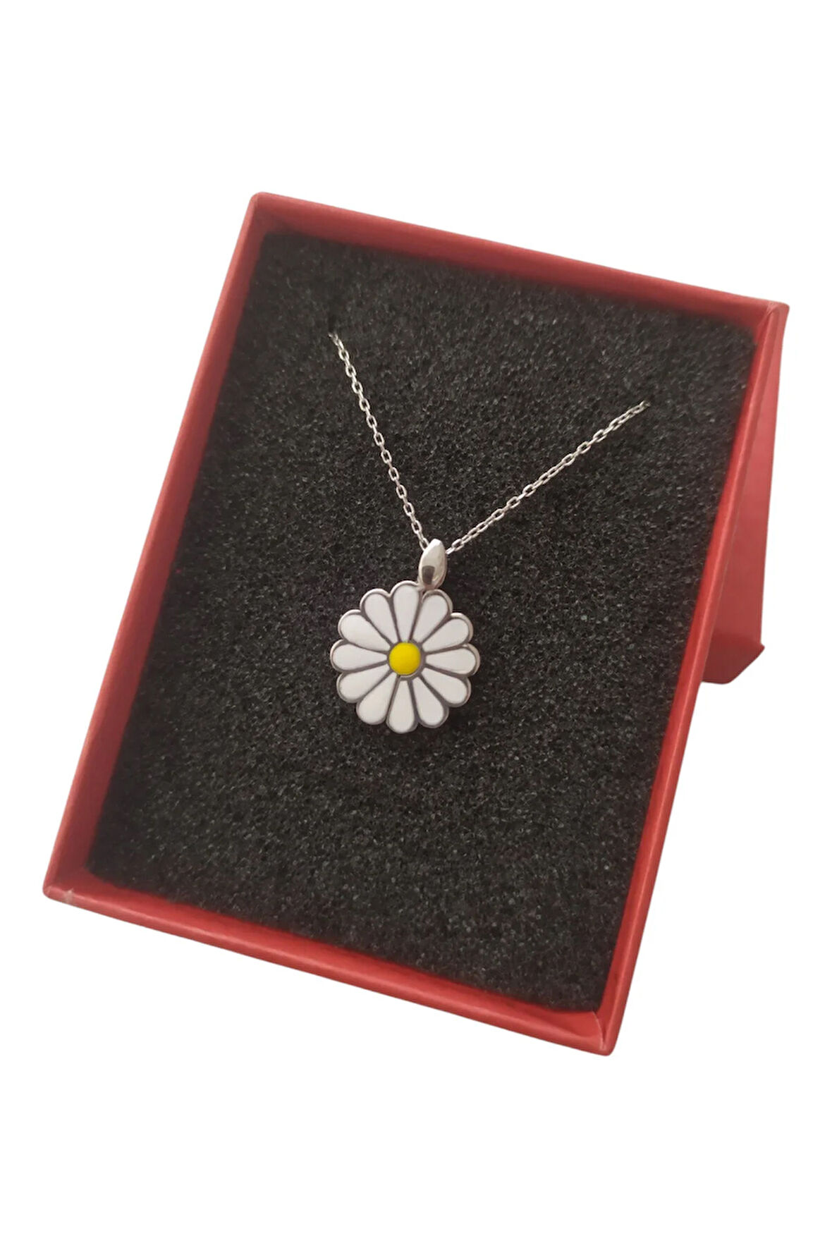 Modahilye 925 Ayar Gümüş Papatya Şans Kolyesi