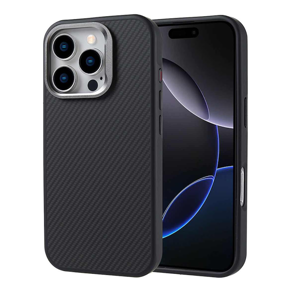 Peeq iPhone 16 Pro Nexus Kılıf Magsafe Şarj Özellikli Karbon Fiber Görünümlü Lüx Kapak