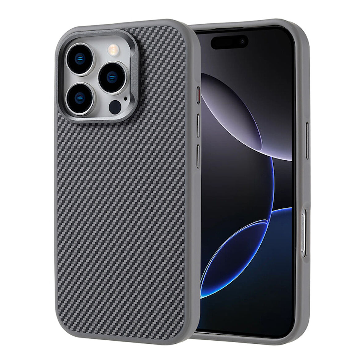 Peeq iPhone 16 Pro Nexus Kılıf Magsafe Şarj Özellikli Karbon Fiber Görünümlü Lüx Kapak