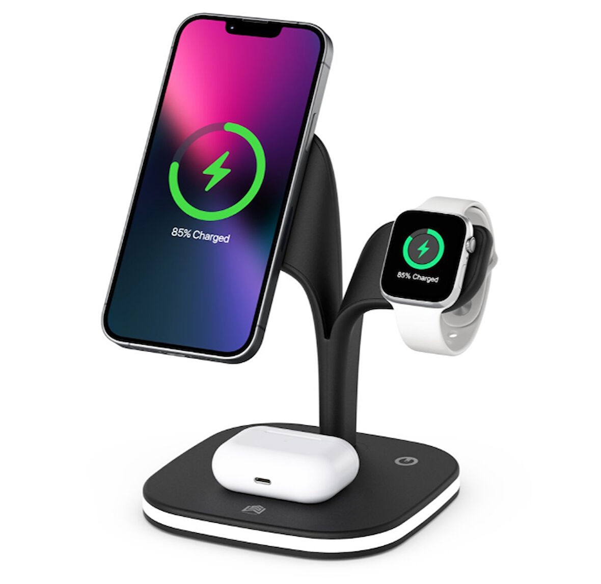 Magsafe Apple Kablosuz Şarj Standı -15W Hızlı Şarj (İphone/Watch/Airpods) Masaüstü Stand