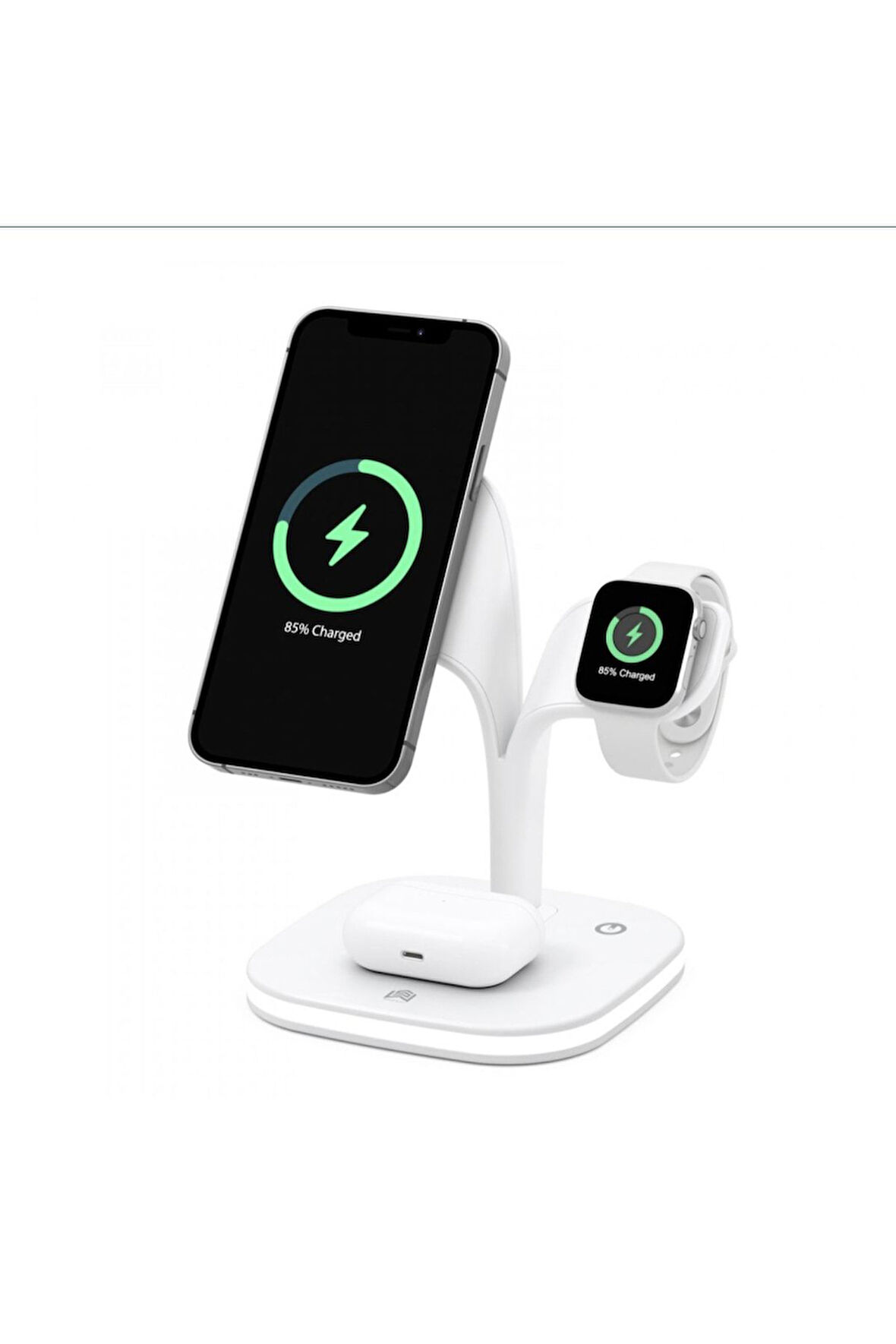 Magsafe Apple Kablosuz Şarj Standı -15W Hızlı Şarj (İphone/Watch/Airpods) Masaüstü Stand