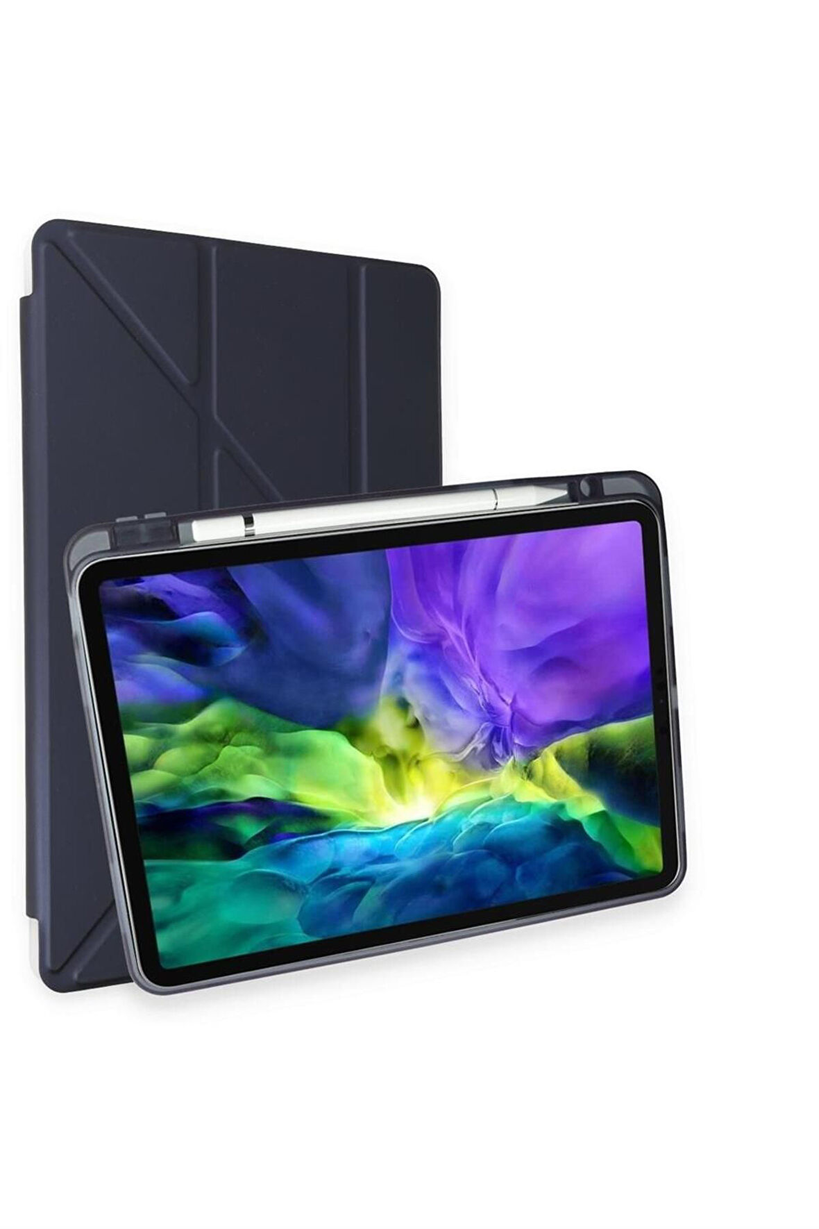 Ipad Pro 11 2020 Kılıf Kalemlikli Tri Folding Katlanabilir Standlı 360 Tam Koruma Kılıf