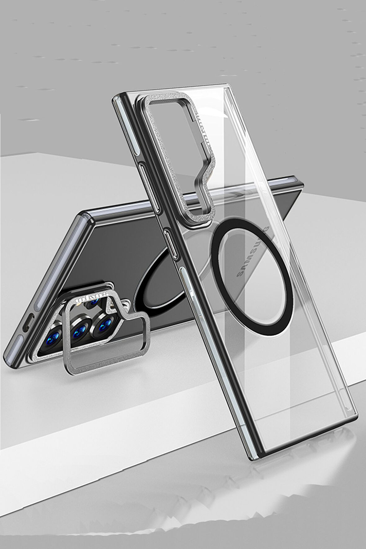 Samsung Galaxy S24 Ultra Kaliteli Standlı Magsafe  Kapak 