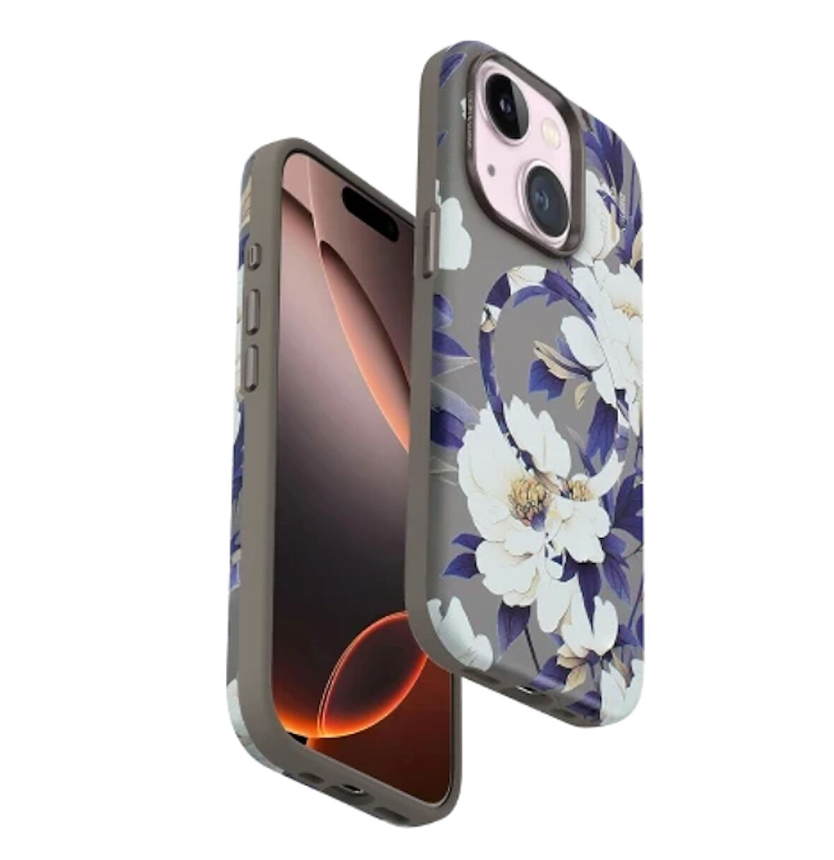 iPhone 15 Çiçek Desenli Magsafe Kapak
