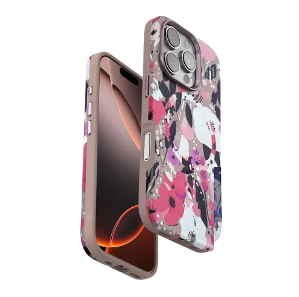 iPhone 16 Pro Max Çiçek Desenli Magsafe Kapak