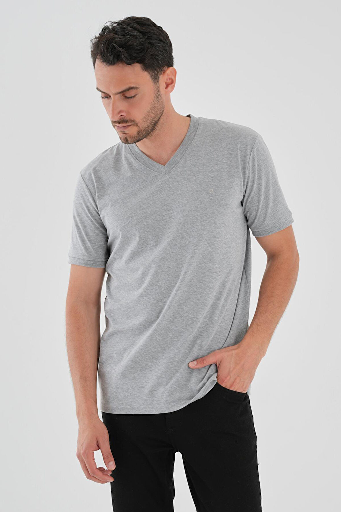 ALEXANDERGARDI V Yaka Basic T-shirt