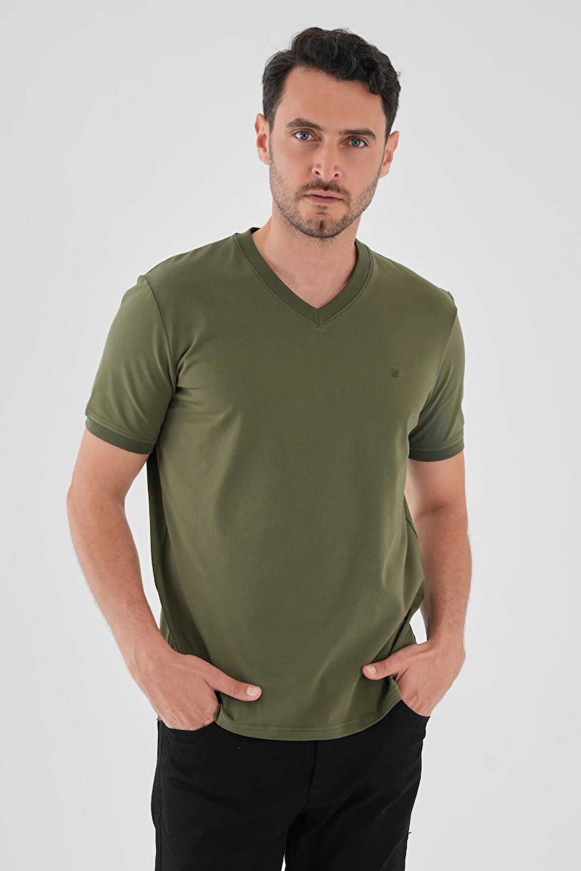 ALEXANDERGARDI V Yaka Basic T-shirt