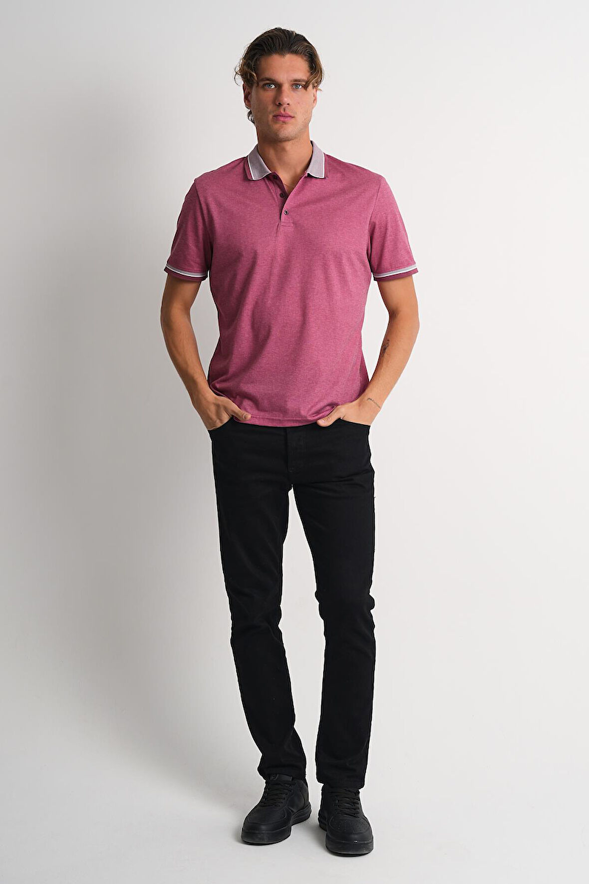 ALEXANDERGARDI Erkek Kol Detaylı Polo Yaka T-shirt