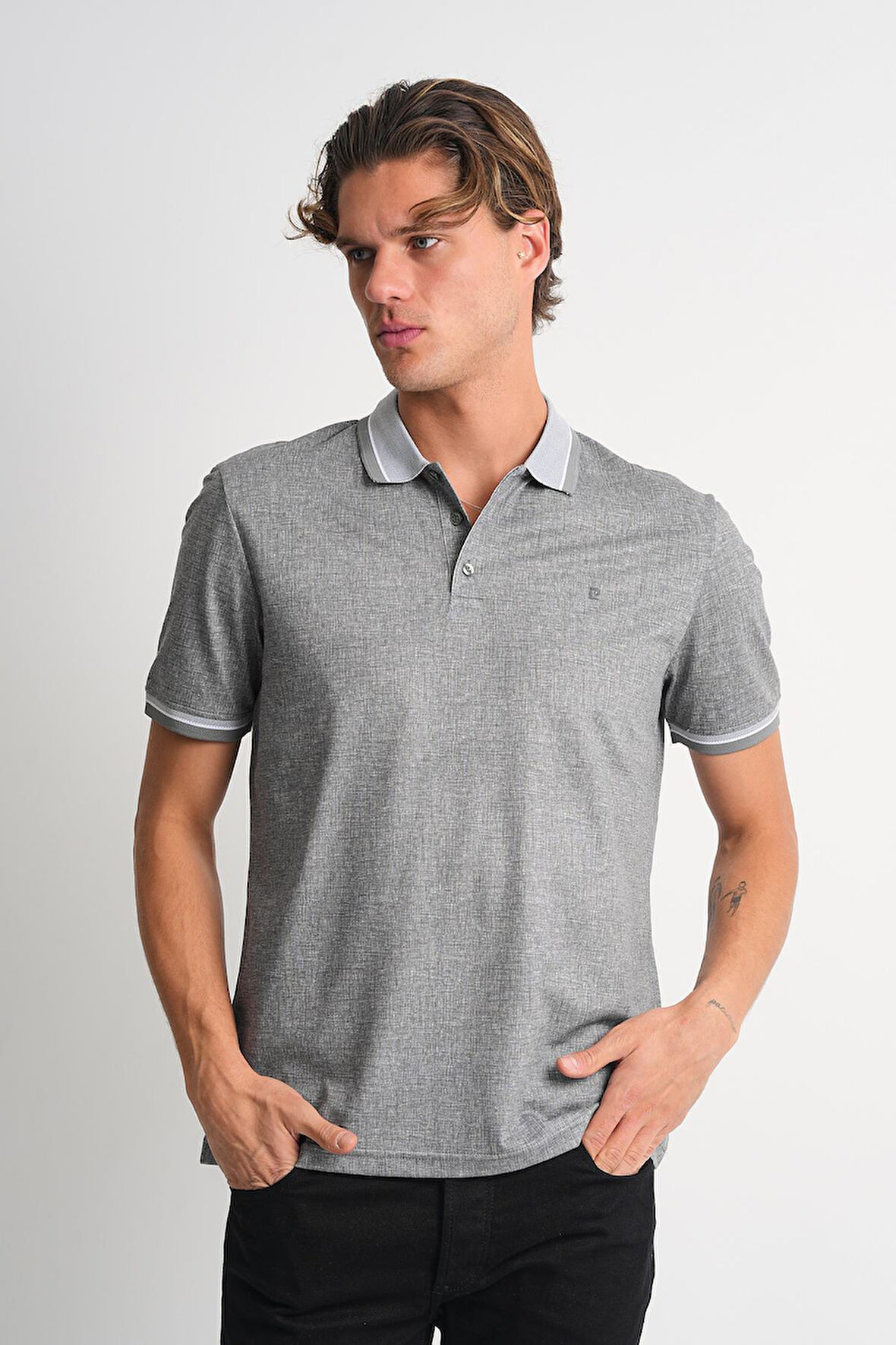 ALEXANDERGARDI Erkek Kol Detaylı Polo Yaka T-shirt