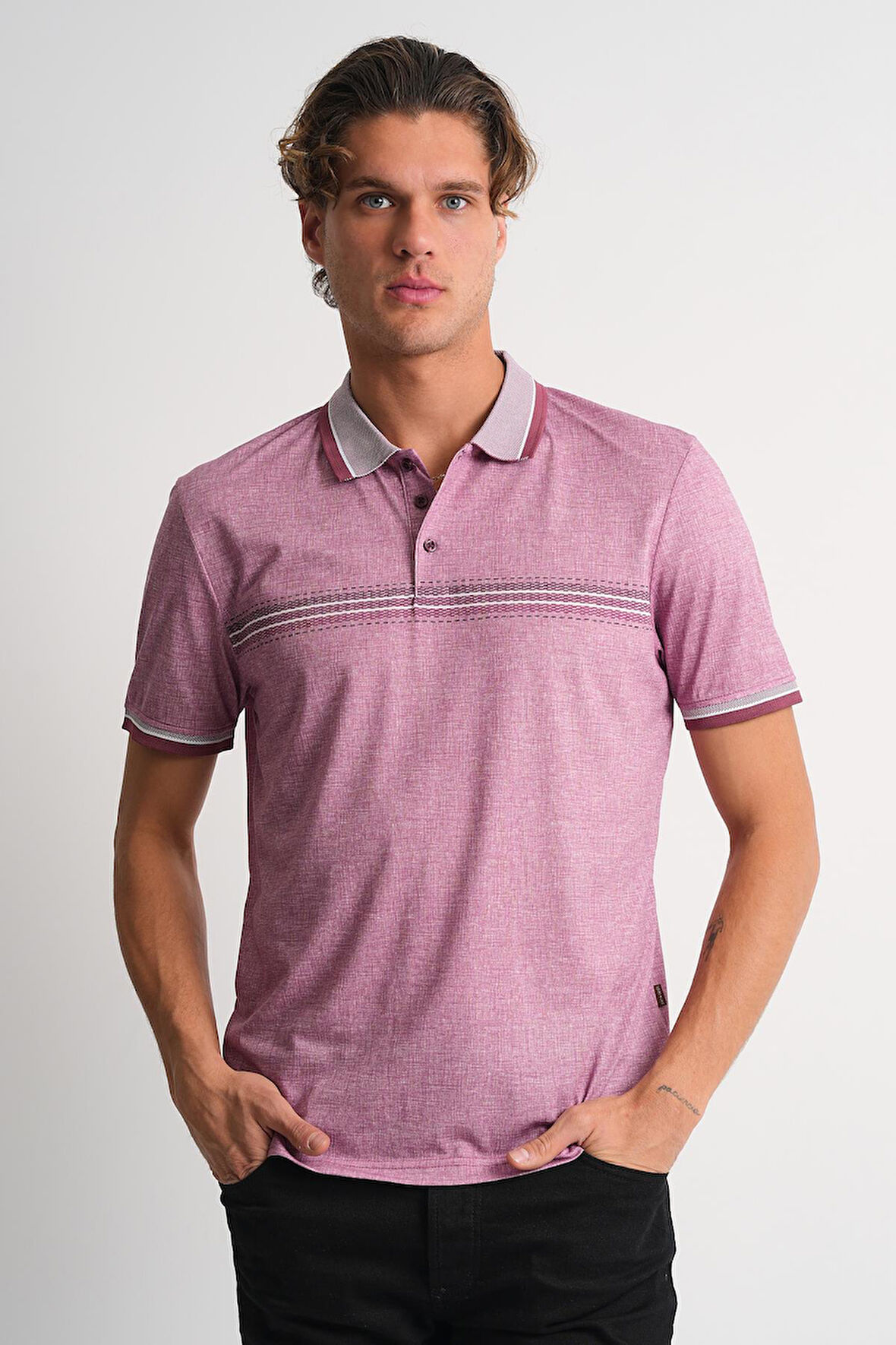ALEXANDERGARDI Erkek Polo Yaka Düğme Detaylı T-shirt