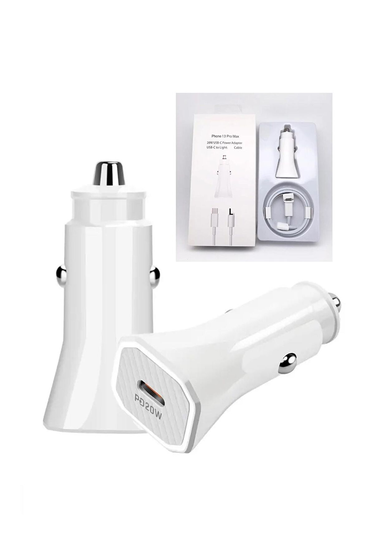 ıphone Uyumlu 20w Araç Çakmaklık Şarj Aleti 11-12-13-14 ligtning Tüm Telefonlara Uyumlu Type-C Çıkış