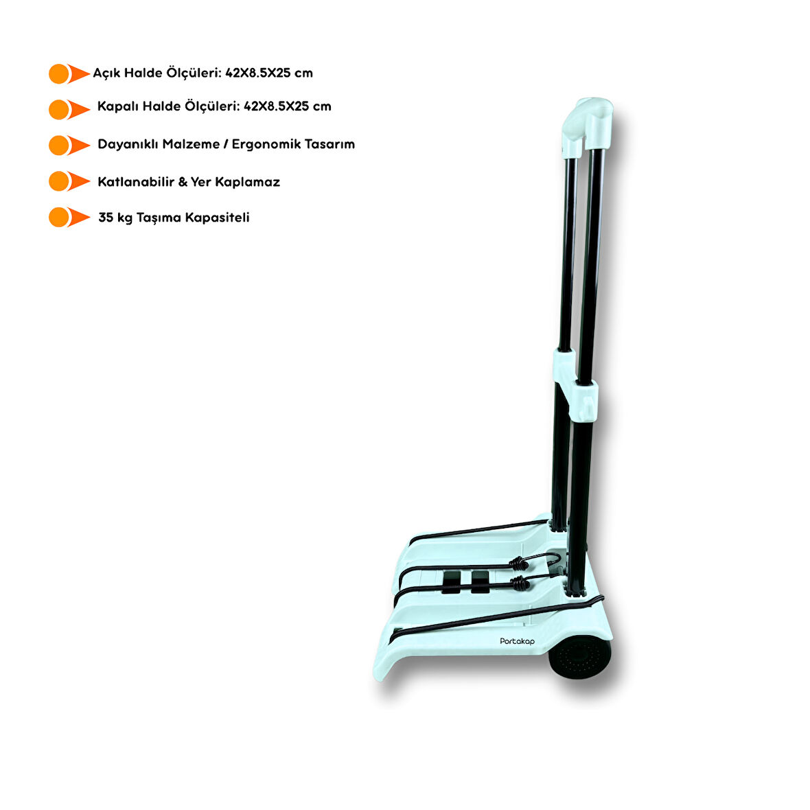 Portakap 35 kg Taşıma Kapasiteli, Yeşil Katlanır Çek Çek