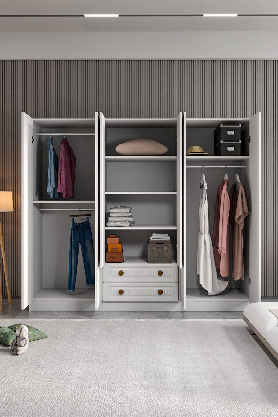 BOHEM 6 KAPAK 2 ÇEKMECELİ GARDIROP