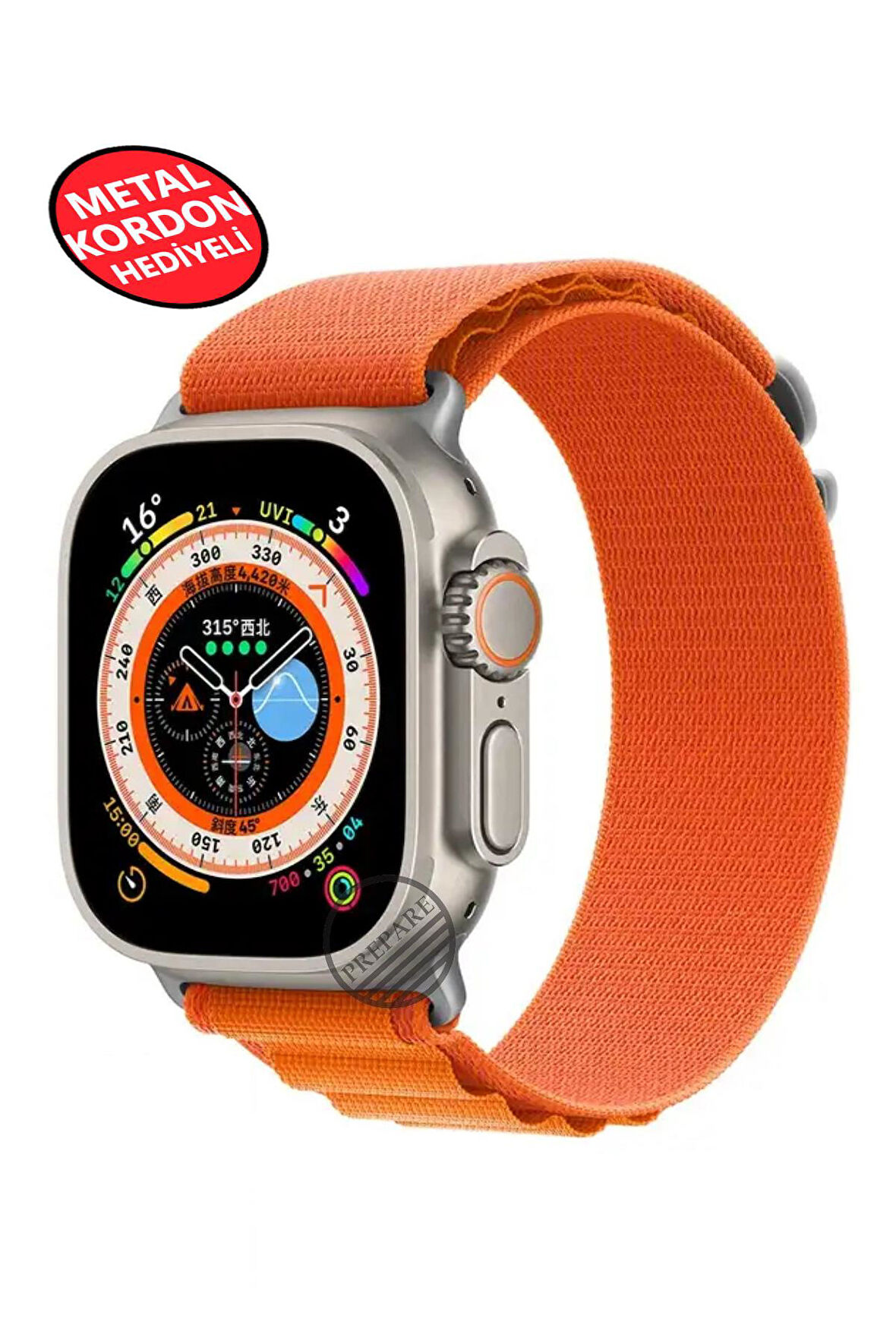 Ultra 2 Akıllı Saat Çelik Kordon Hediyeli Gri Kasa 49mm Nfc Bildirim Sesli Arama Özellikli LG68