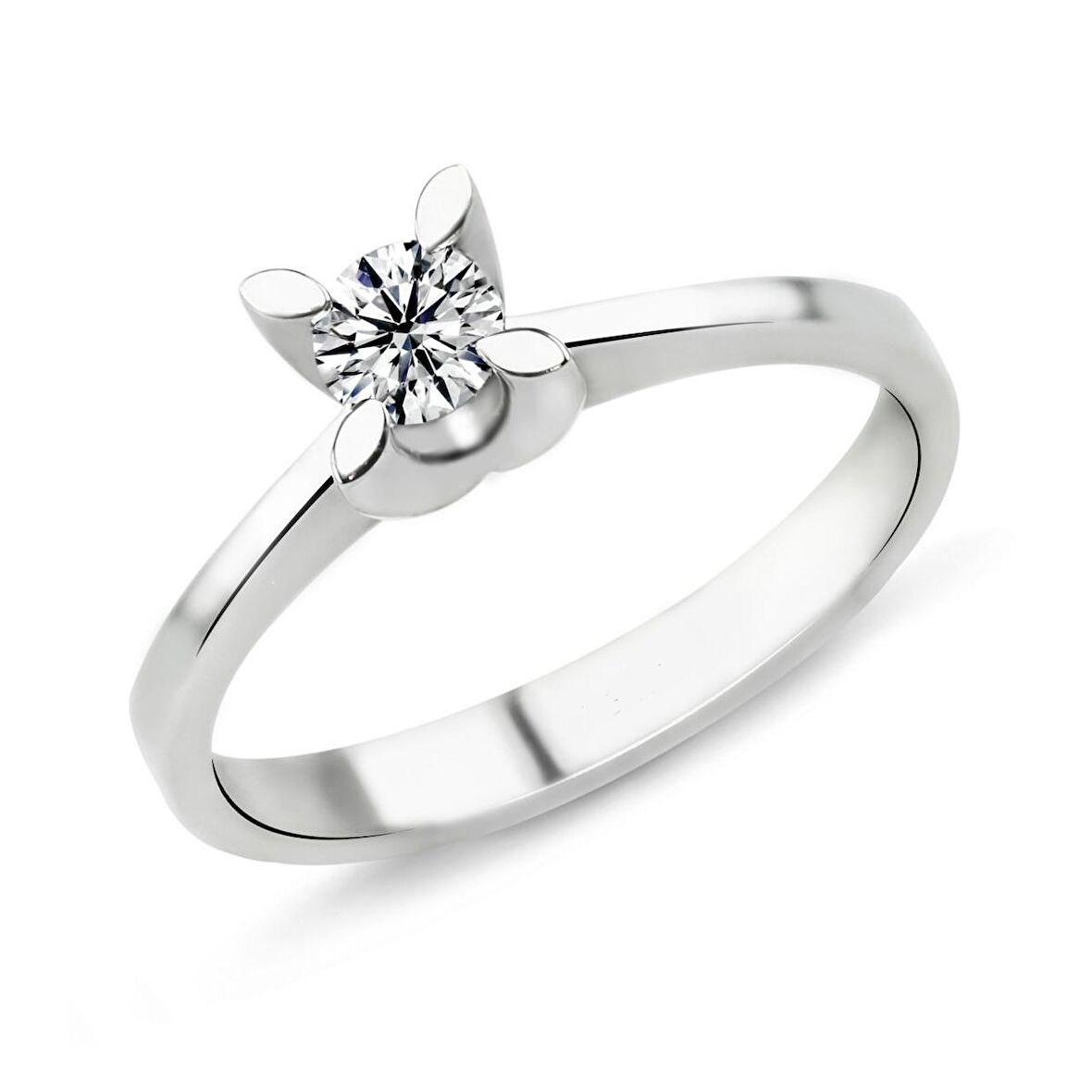 0.27 Karat F Renk Pırlanta Tektaş Yüzük PR128