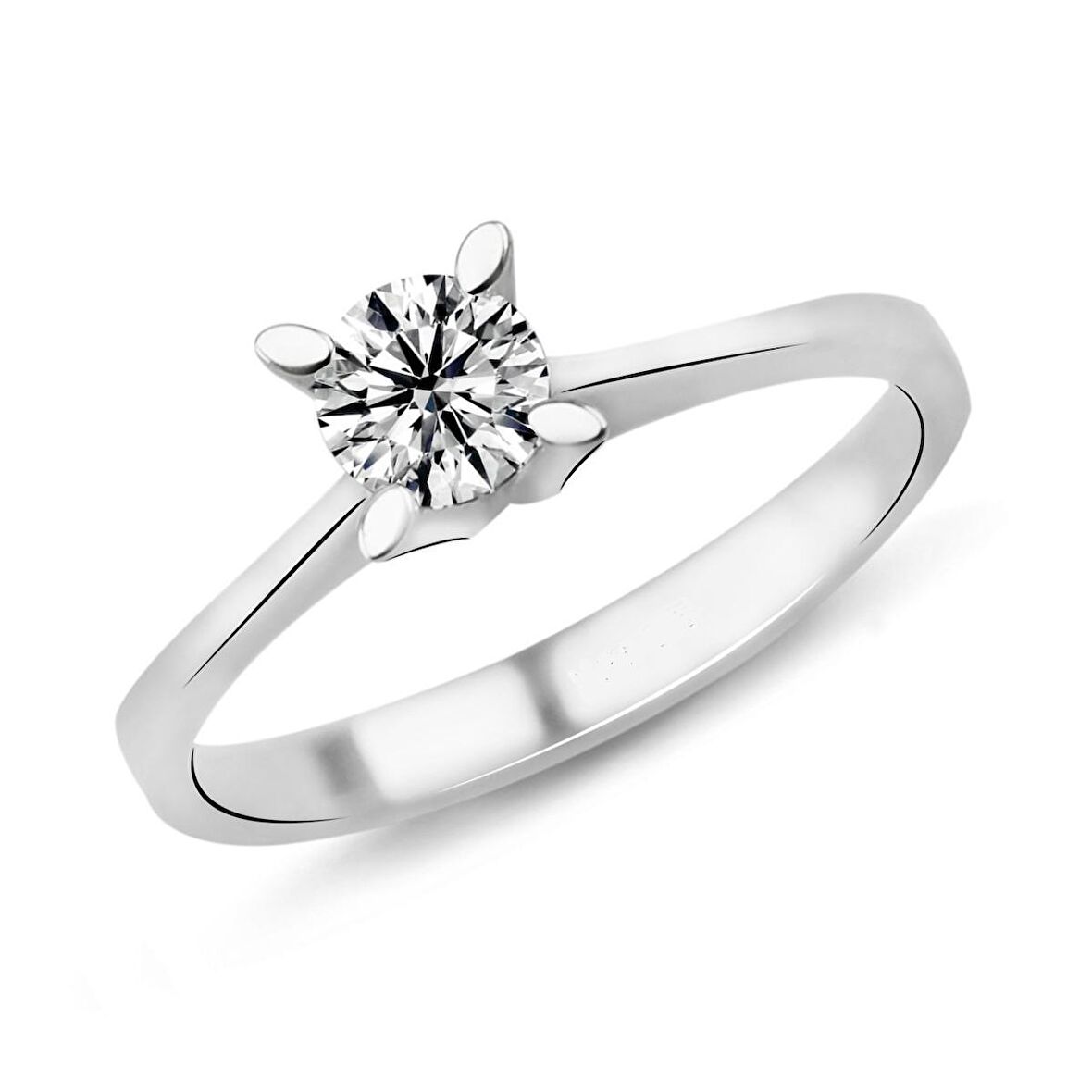 0.35 Karat F Renk HRD Sertifikalı Pırlanta Tektaş Yüzük PR195