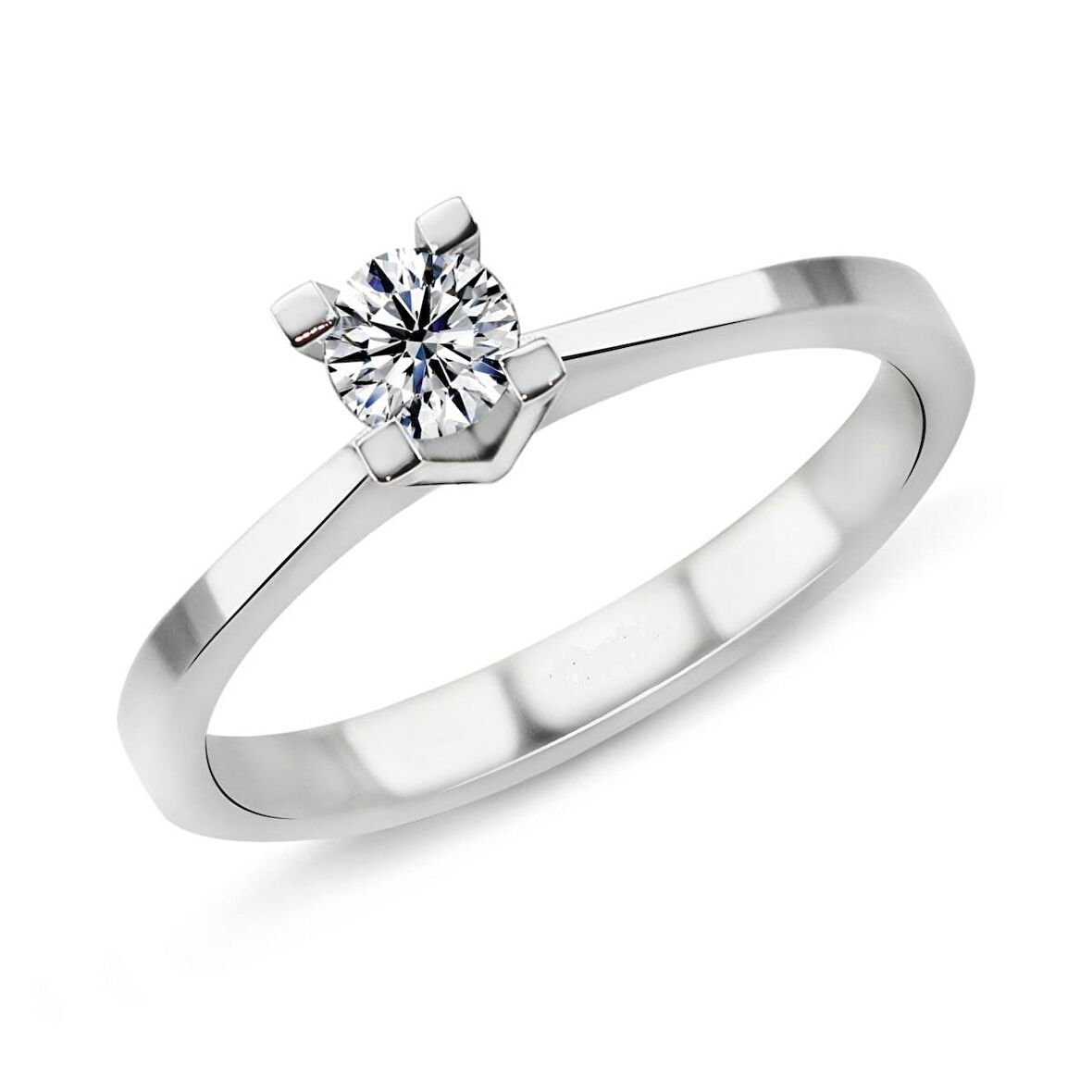 0.36 Karat F Renk HRD Sertifikalı Pırlanta Tektaş Yüzük PR396