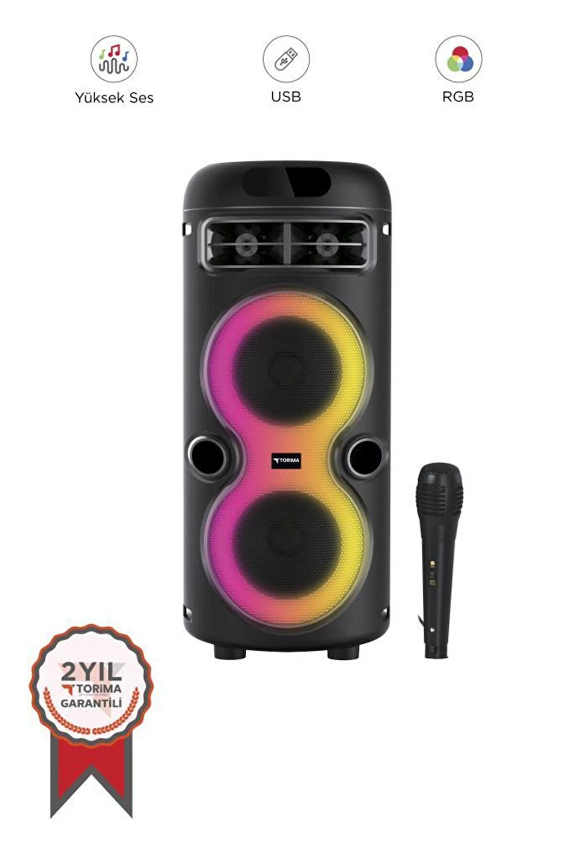 ALWAYS RGB Işıklı Mikrofonlu Bluetooth Hoparlör Speaker Karaoke 