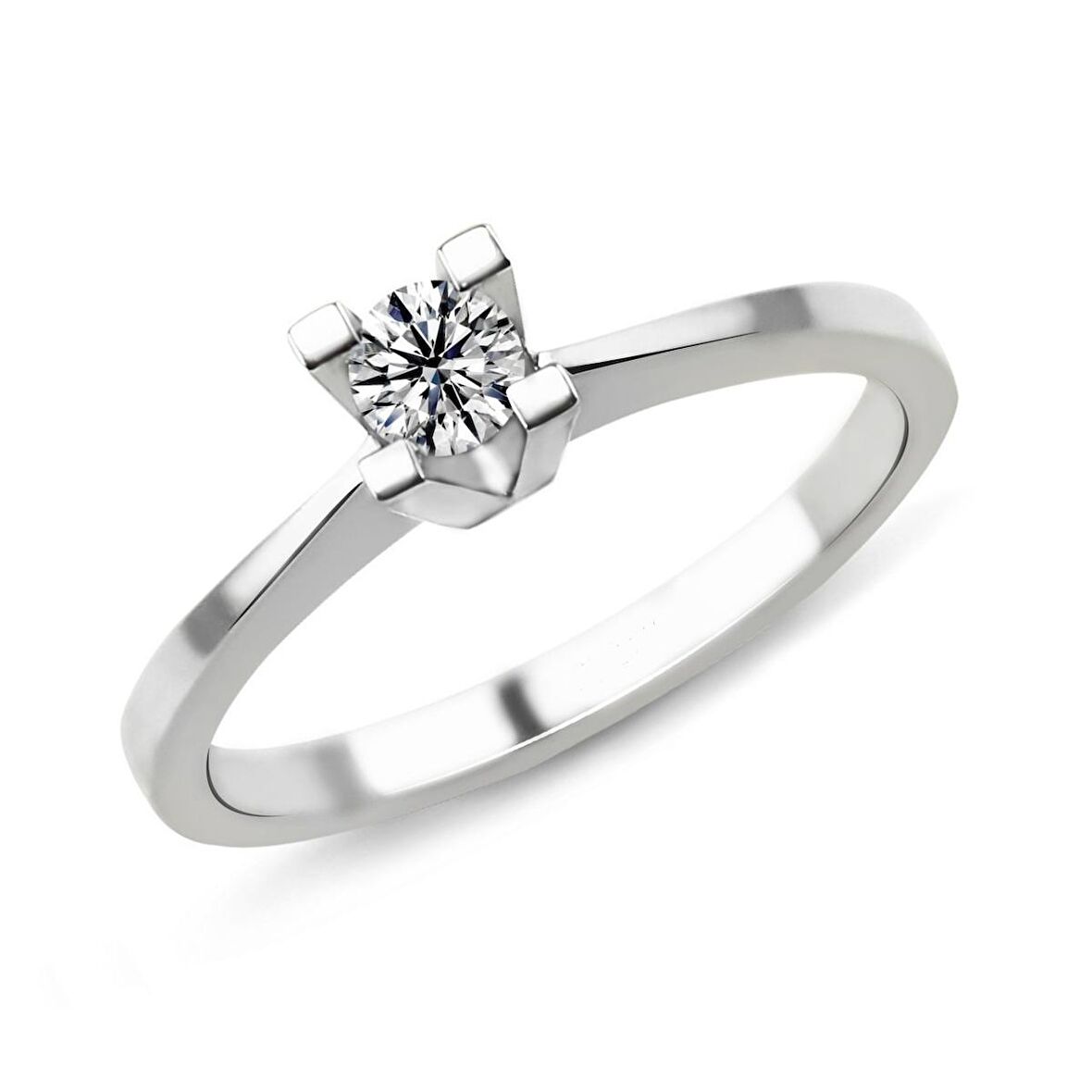 0.38 Karat E Renk HRD Sertifikalı Pırlanta Tektaş Yüzük PR473