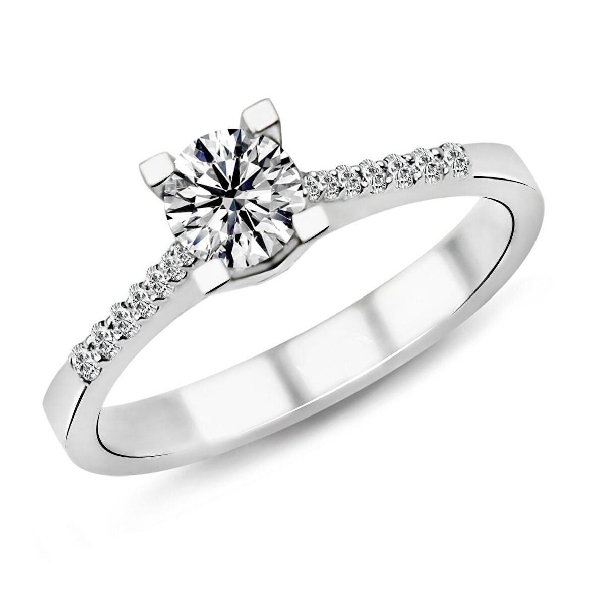 0.35 Karat F Renk HRD Sertifikalı Pırlanta Tektaş Yüzük PR57