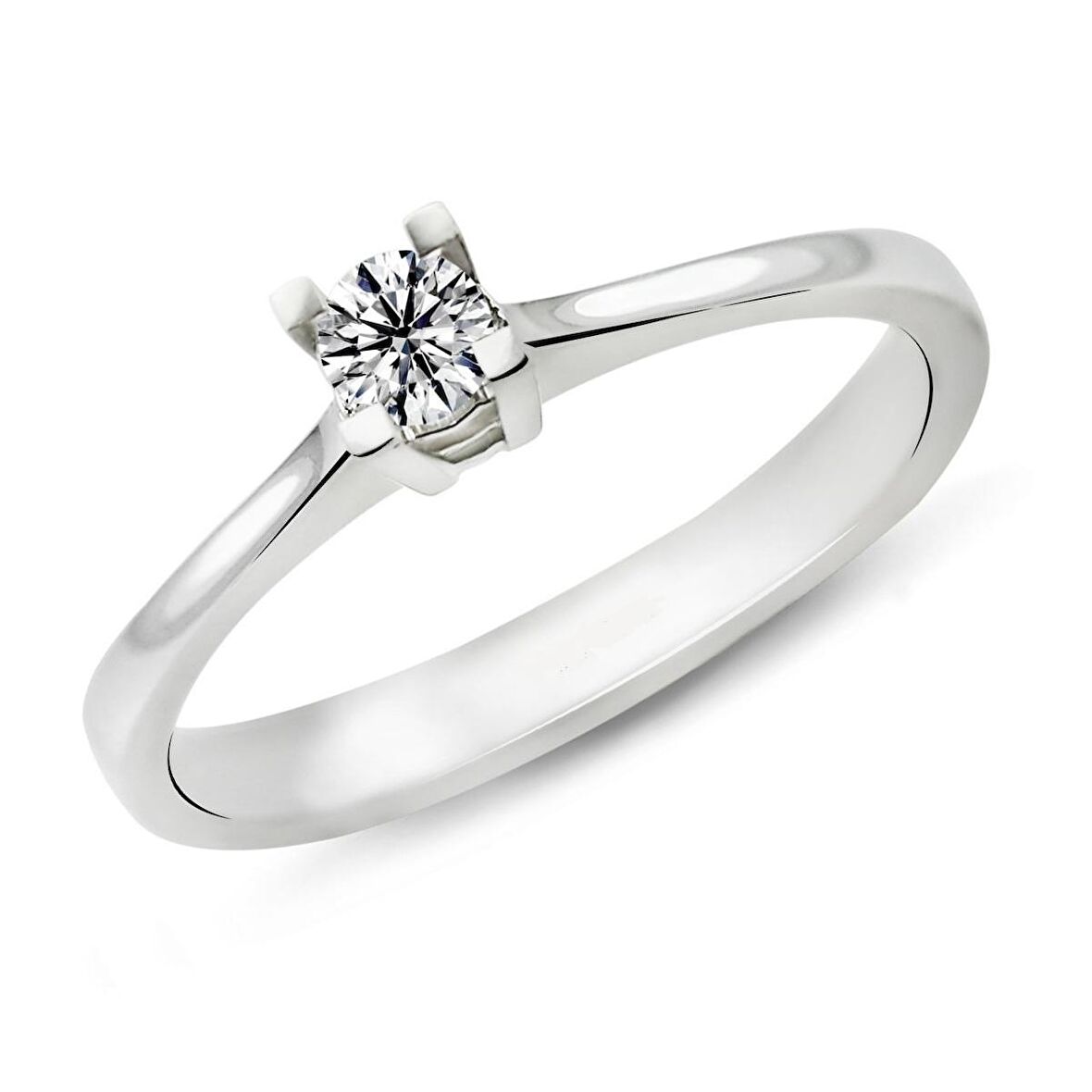 0.22 Karat G Renk Pırlanta Tektaş Yüzük PR72