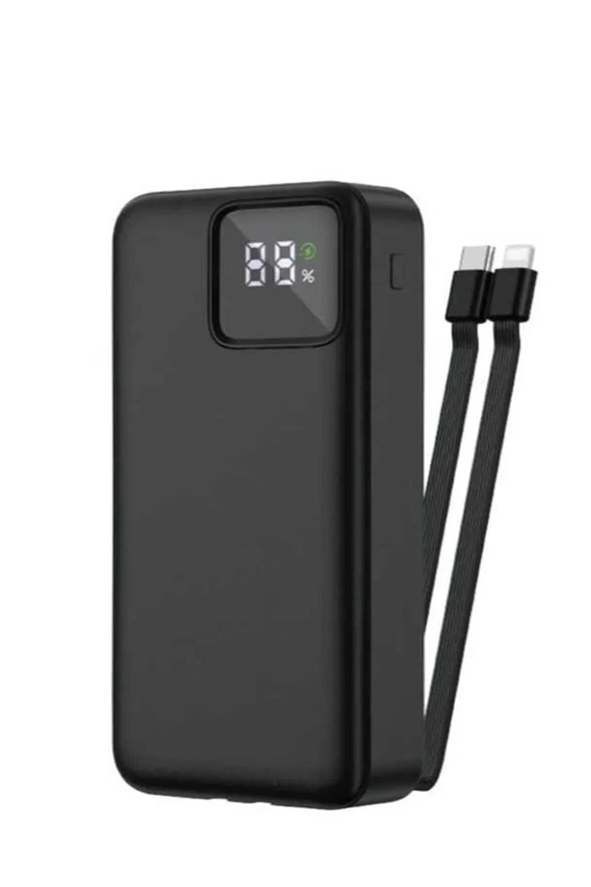 Powerbank 20.000 mAh 2.1A Dahili Kablolu Dijital Göstergeli Type-C Usb-A Micro Usb Powerbank