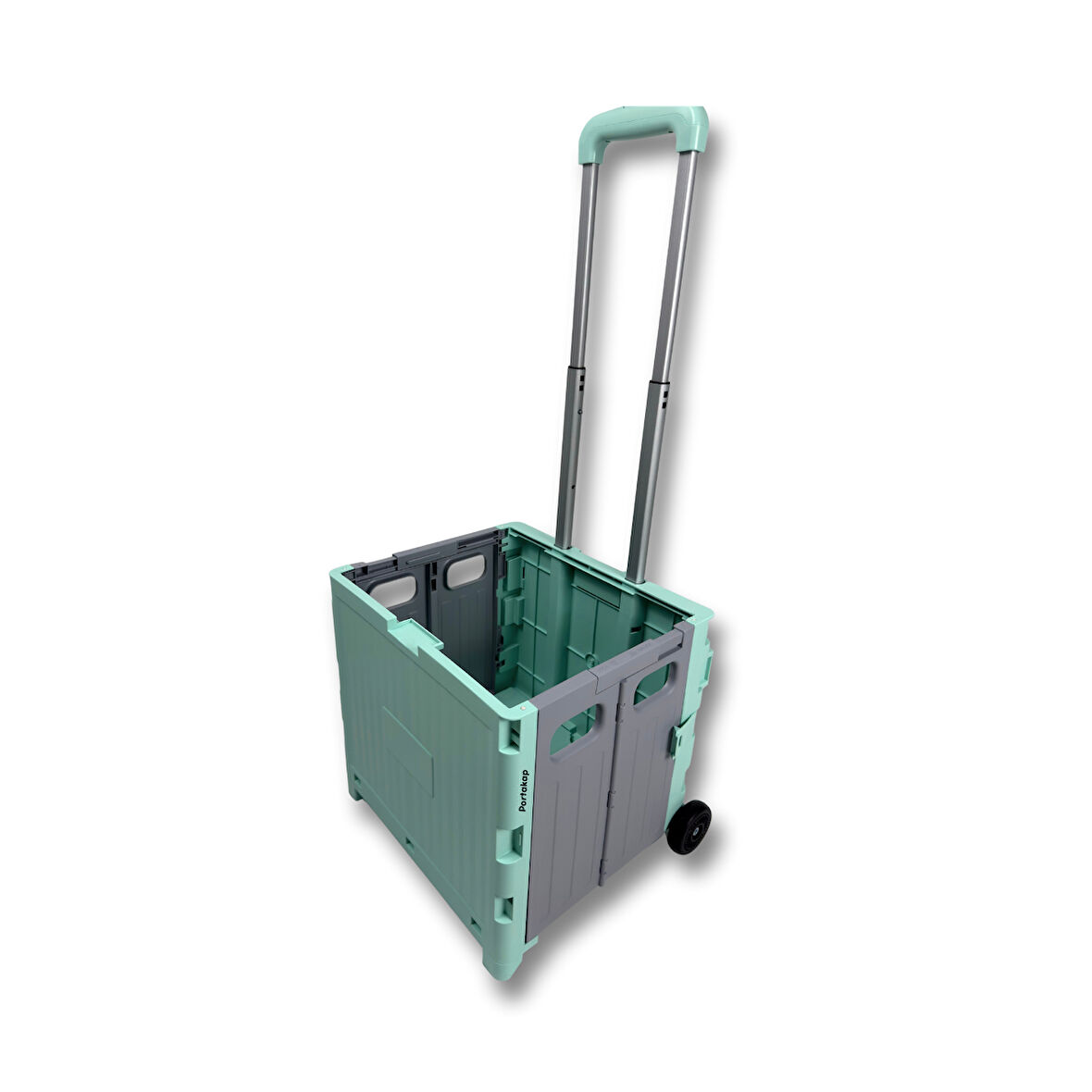 Portakap 2 Tekerlekli, Yeşil, 32L Standart Boy, Sabit Tutacaklı Alışveriş Arabası