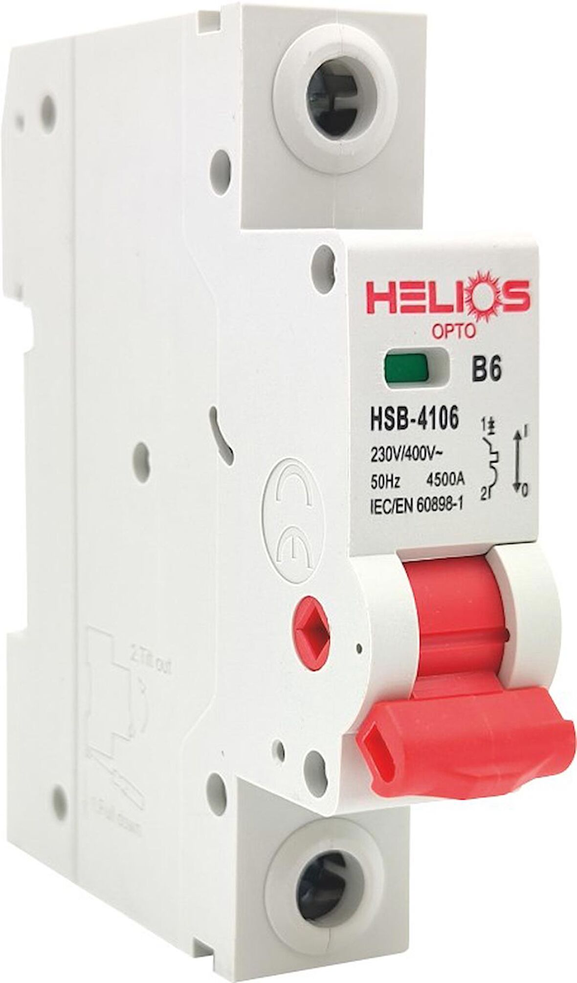 Helios Opto 1x16A 4500kA B Tipi Monofaze W Otomat HSB-4116